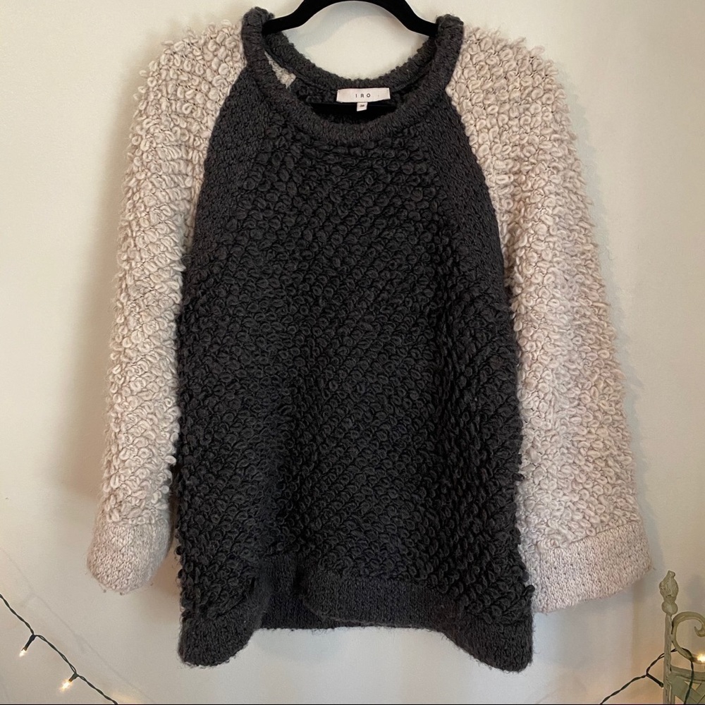 Iro Colorblock Ecru And Charcoal Gray Sweater - image 5